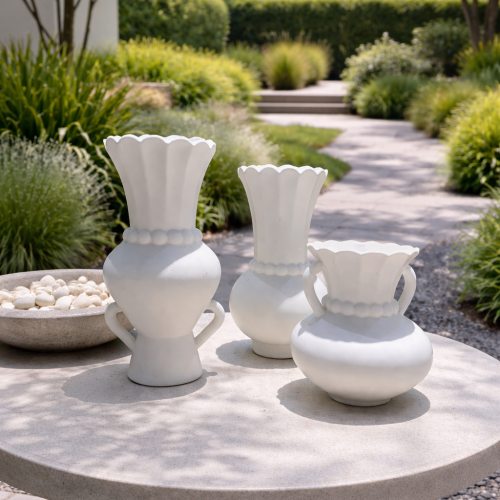 White Amphora - Decorative Vases - Rental