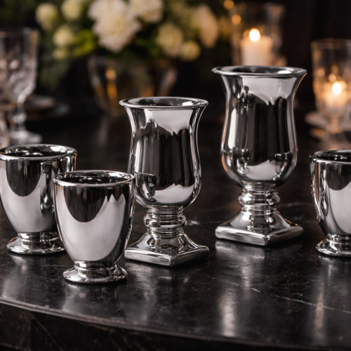 Silver Pots - Decorative Vases - Rental