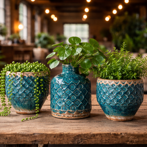 Rustic Blue - Decorative Vases - Rental
