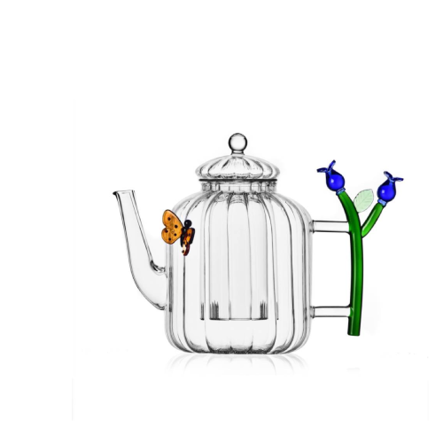 Botânica Teapot Optic Blue Flower and Butterfly - Glassware - Shop