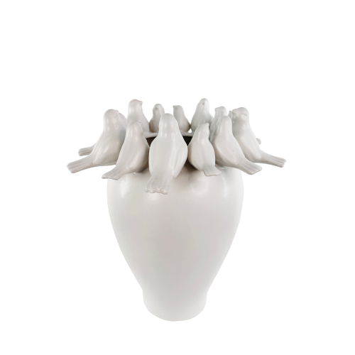 Ceramic Vase With Birds - Decorative Vases - Shop
